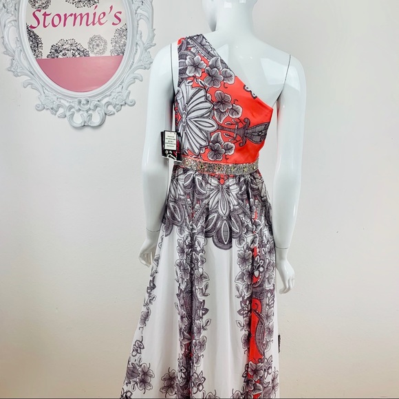 Nine West / Coral White Taupe Floral Sequins Bead - Picture 5 of 8